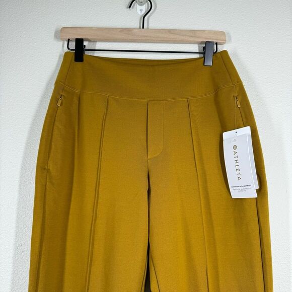 NWT Athleta Eastbound Straight Pants Brass Yellow Activewear 6 Petite 988039 - Picture 2 of 11